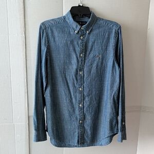 Ralph Lauren Boys Blue Soft Denim Button-Down Shirt SZ XL(18-20) Casual Comfy